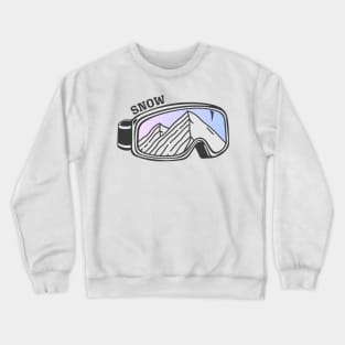 Sunset Mountain Ski Goggles | Snow Crewneck Sweatshirt